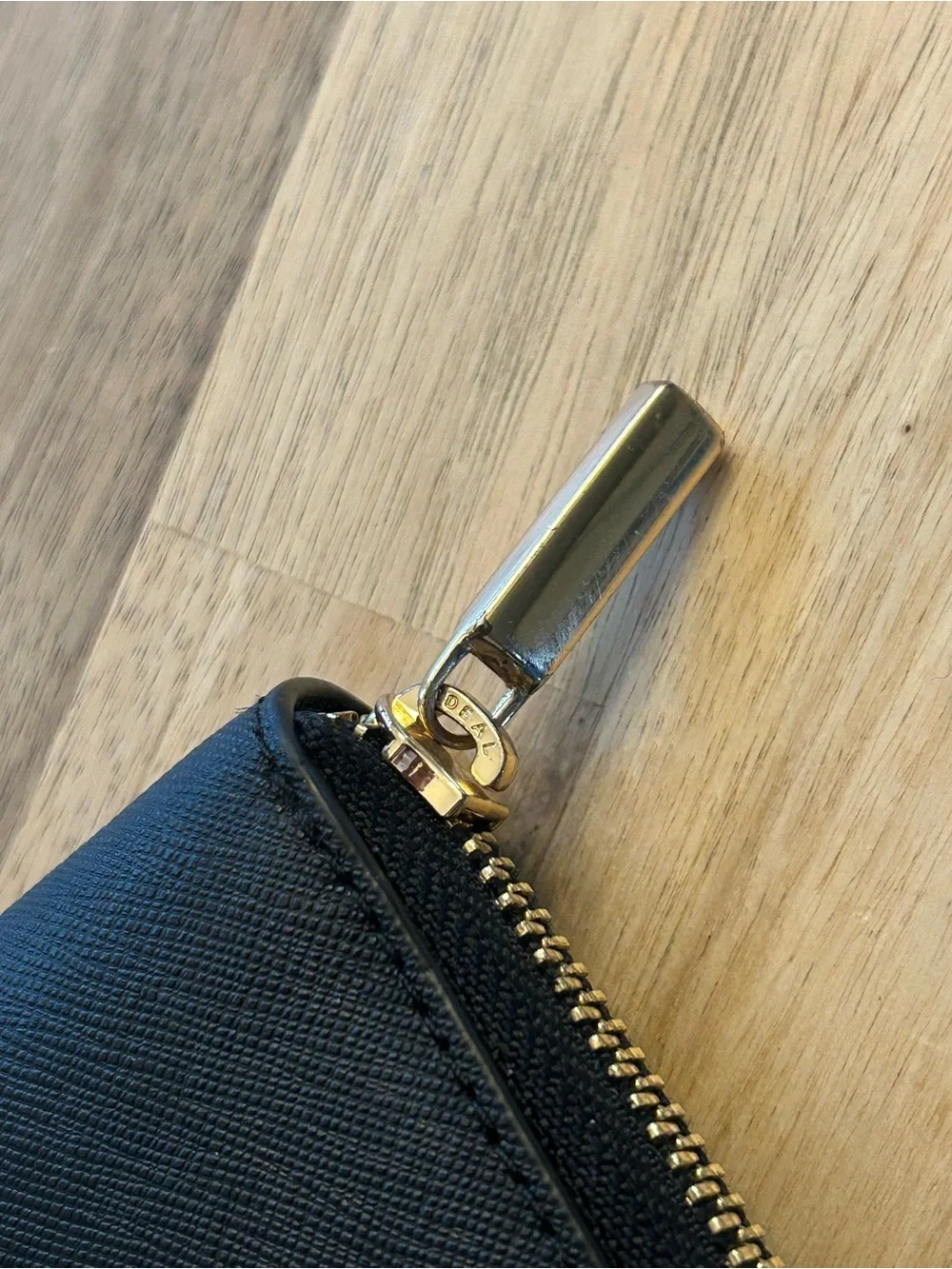 Tory Burch Emerson Continental Zip Around Wallet Black Saffiano Leather Gold